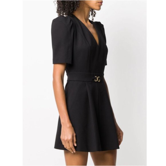 Flared Mini Dress Black Little Dress 38 S - Picture 3 of 12